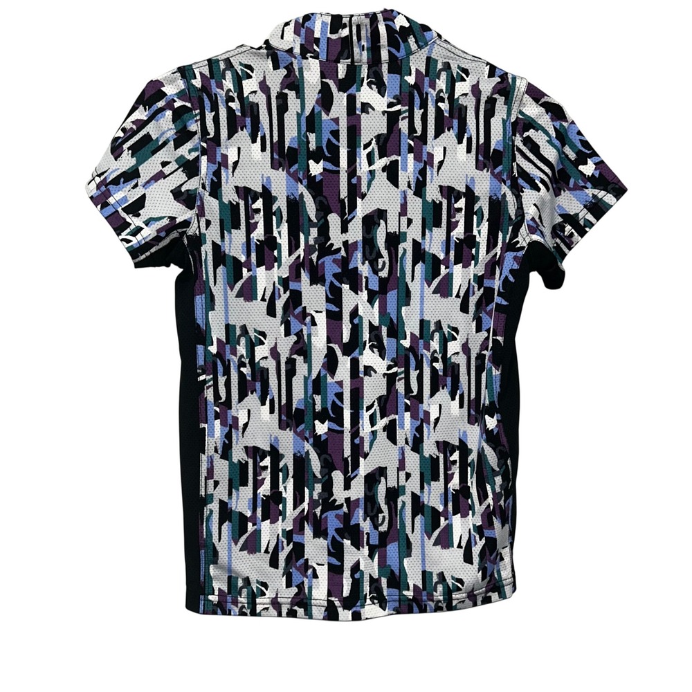 Kerrits Womens Large Short‎ Sleeve Quarter Zip Equestrian Riding Top Abstract - Picture 5 of 5